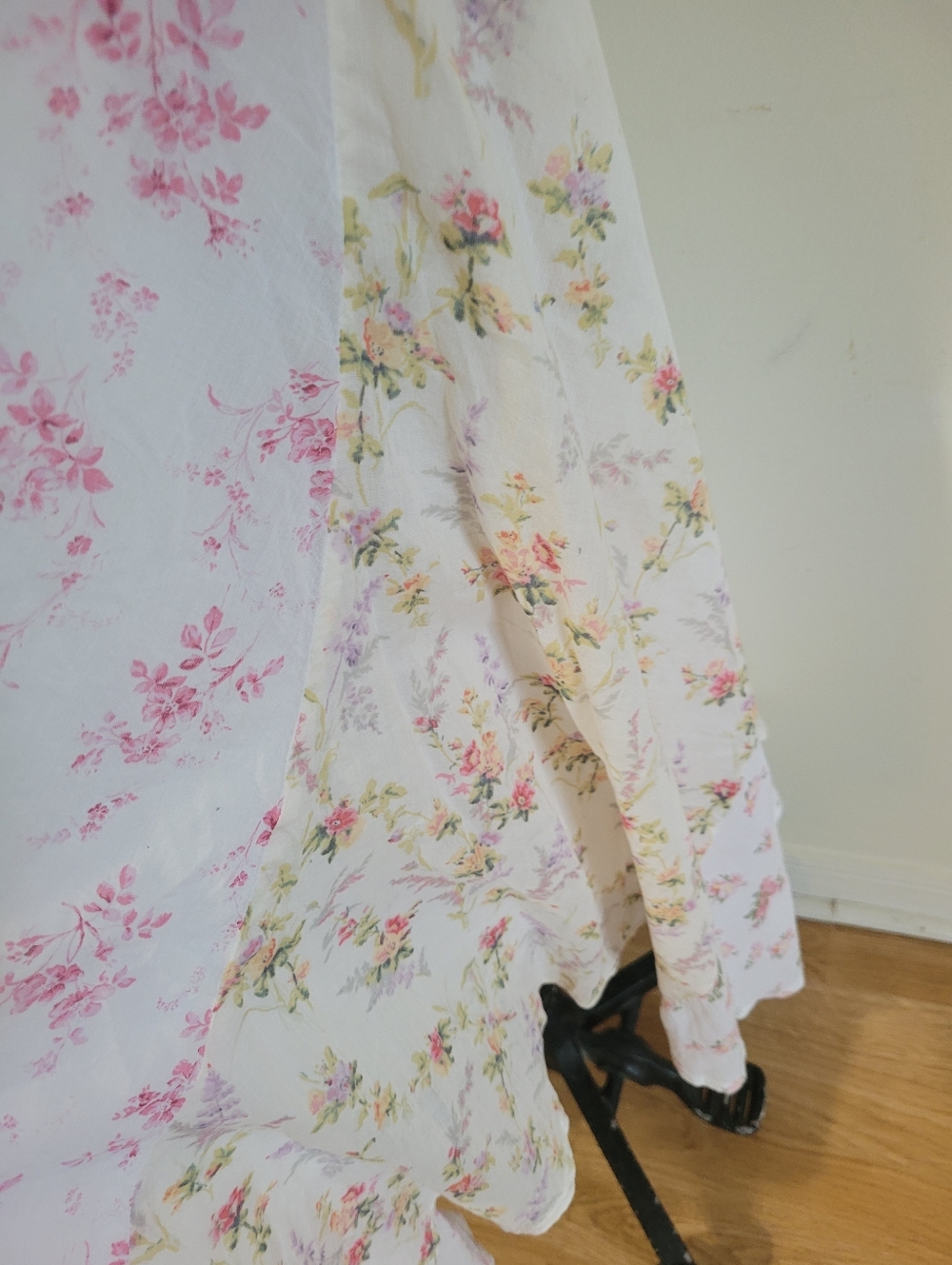 Polo Ralph Lauren Patchwork Quilt Floral Cream Maxi Skirt with Soft Pink Print - Picture 10 of 15